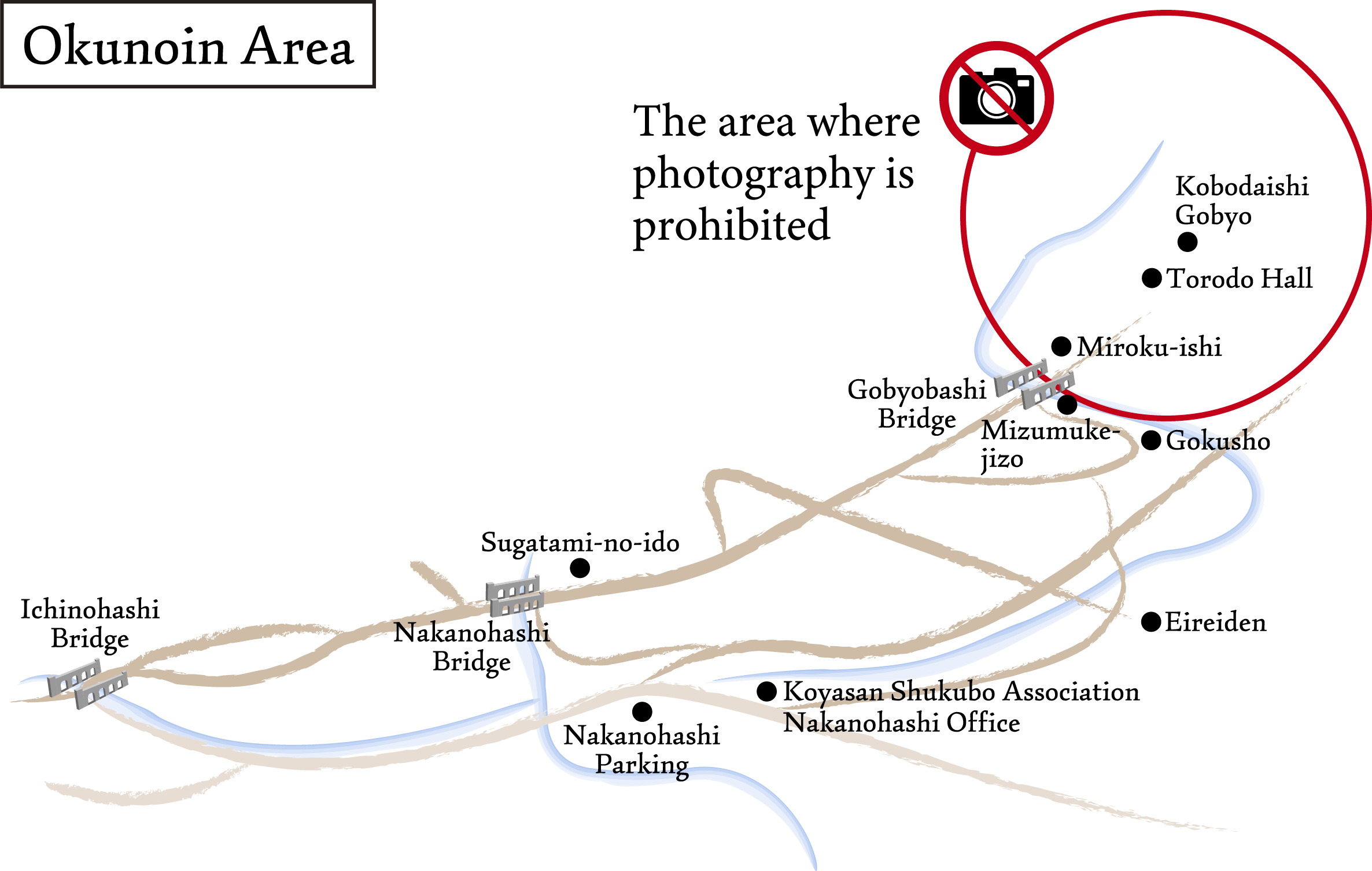 Map of Okunoin precincts